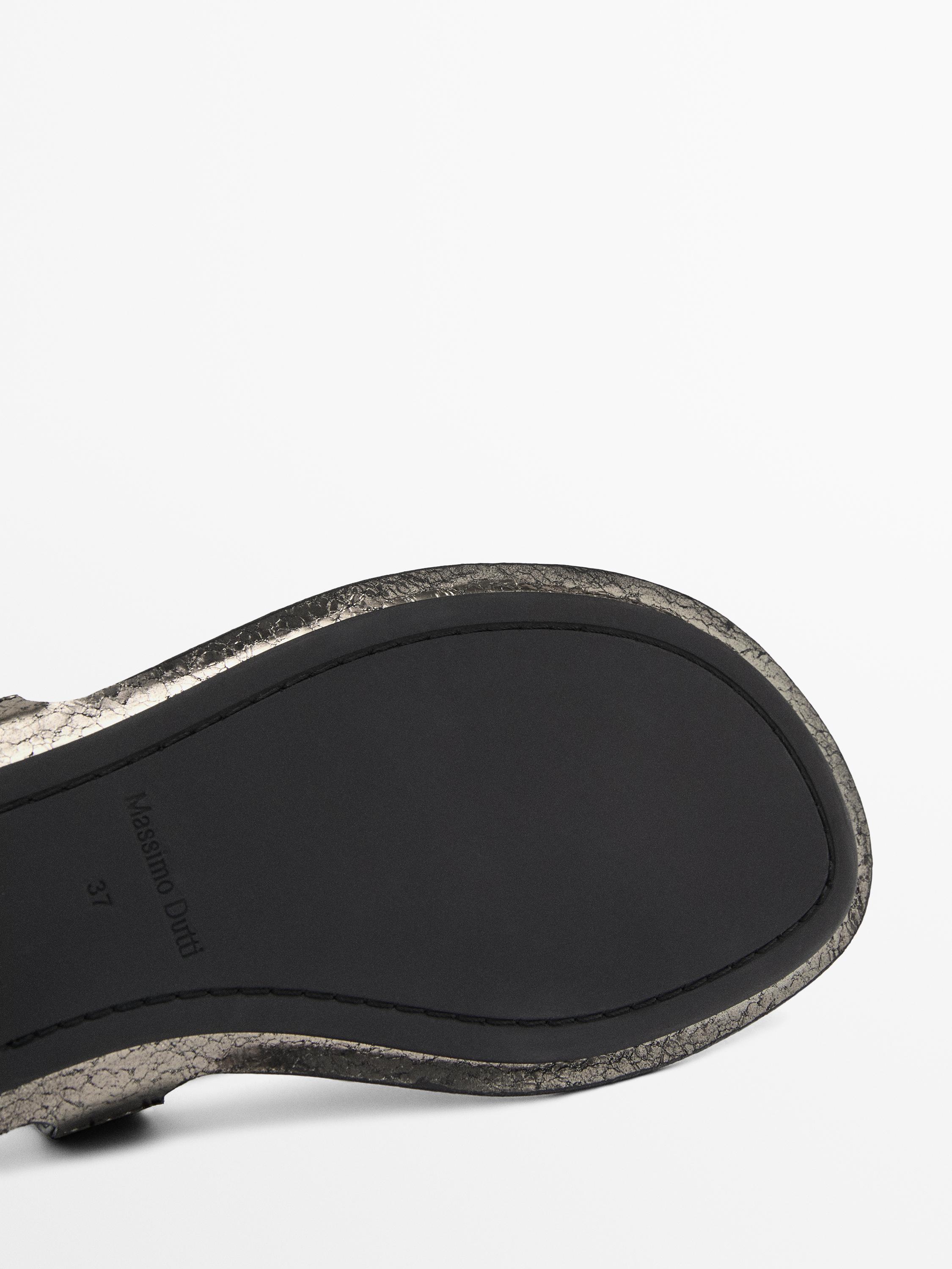 Metallic flat sandals